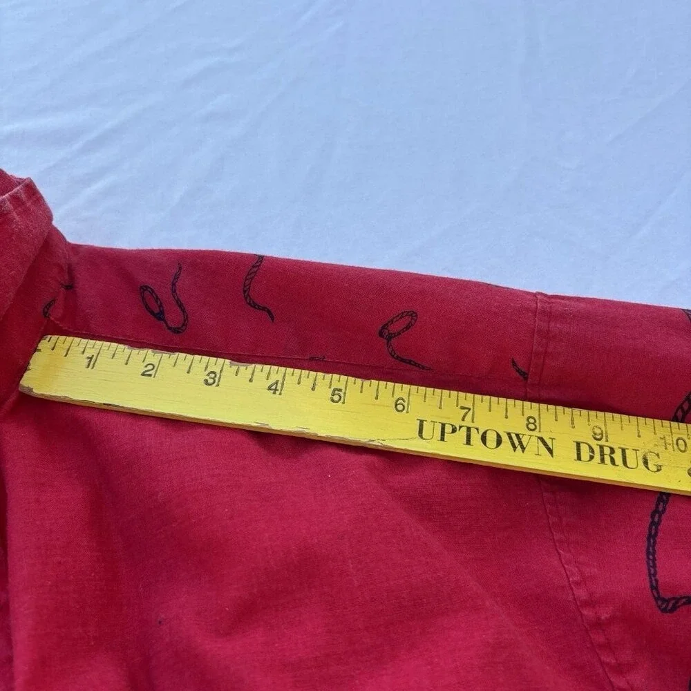 VTG Legends Of The West Men's Western Cowboy Button Up Shirt Top Red Size XL